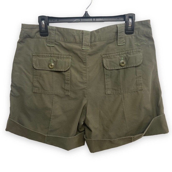 Horny Toad Womens Size 10 Roll Tab Shorts Olive Green Casual Pockets Hiking - Picture 2 of 9
